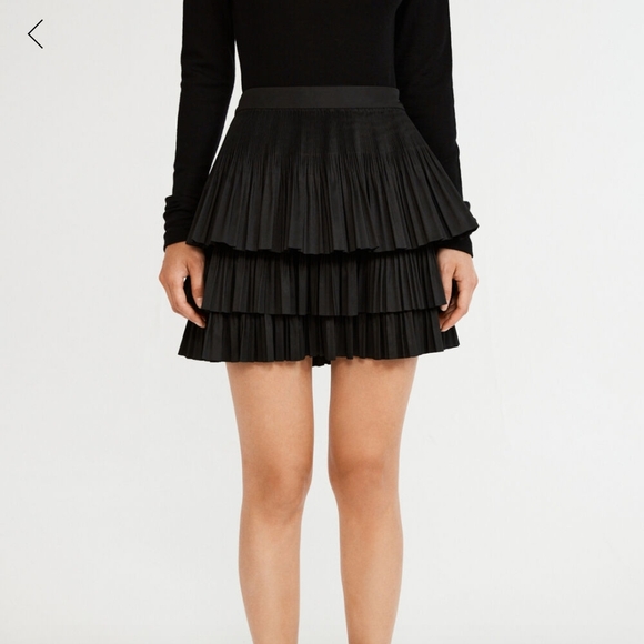 RARE FIND Black Tiered Pleated Skirt - Picture 2 of 6